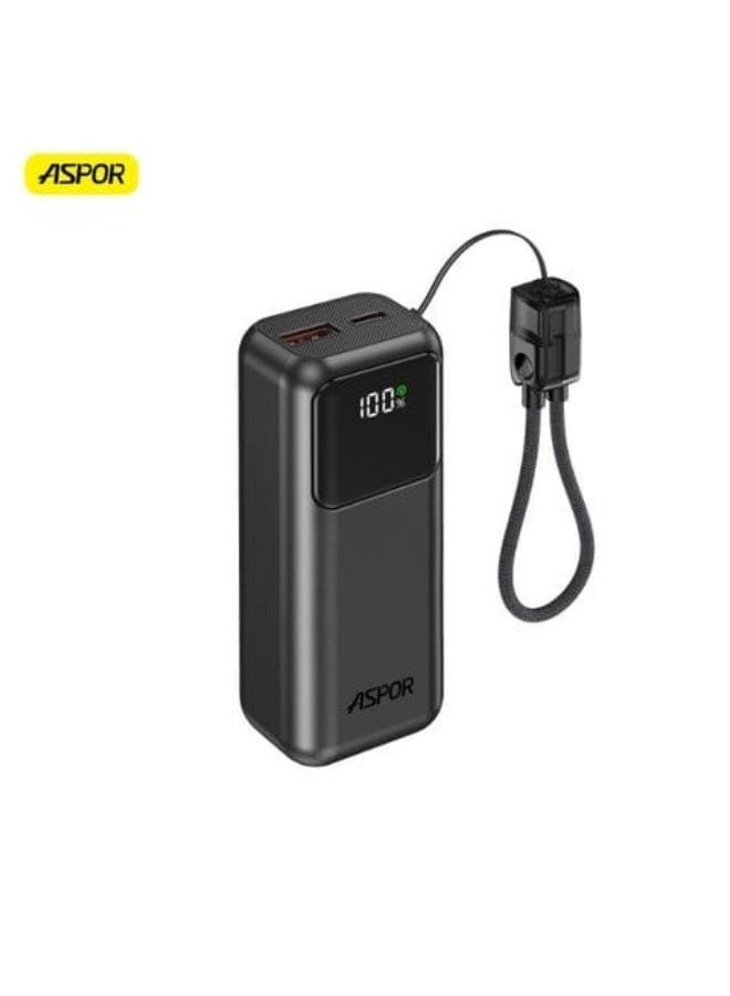 Aspor A353 Mini 10,000mAh Power Bank – 22.5W PD Fast Charging with Digital Display - Image 1